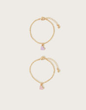 2-Pack Heart Charm Bracelets, , large
