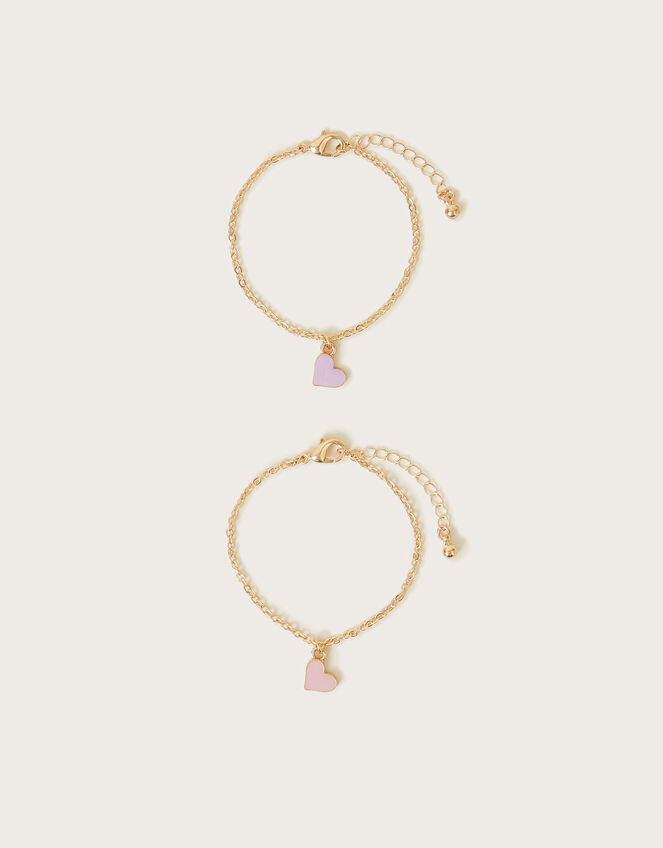 2-Pack Heart Charm Bracelets, , large