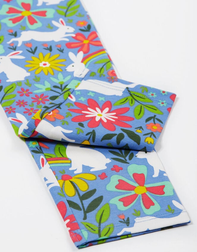 Frugi Libby Printed Leggings, Blue (BLUE), large