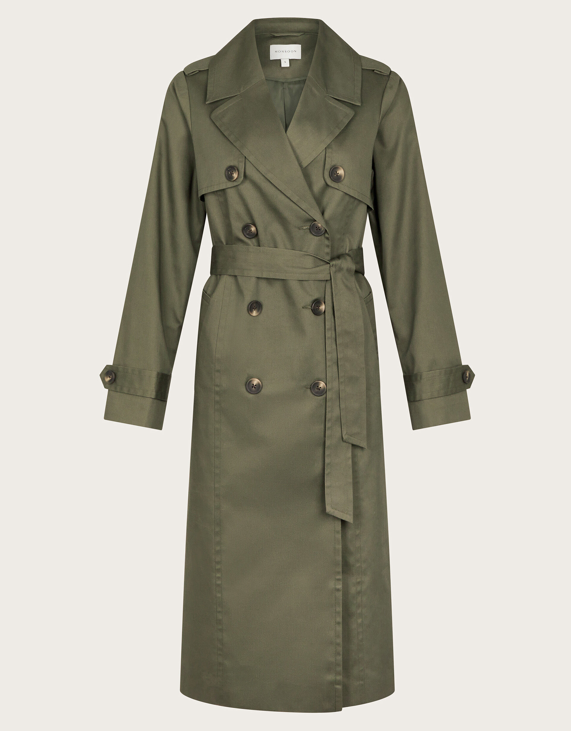 Matilda Midi Trench Coat Green Women s Jackets Monsoon UK