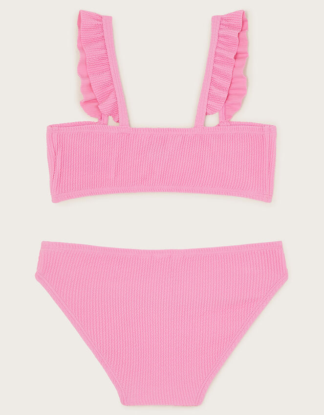 Texture Tie Front Bikini Set, Pink (PINK), large