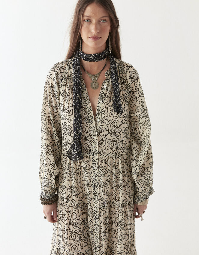 Maison Hotel Antonia Floral Maxi Dress, White (WHITE), large