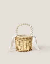 Flower Girl Wicker Basket, , large