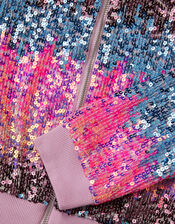 Ombré Sequin Bomber Jacket, Multi (MULTI), large