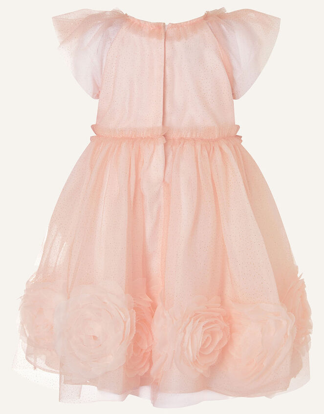 Baby 3D Glitter Rose Dress, Pink (PINK), large