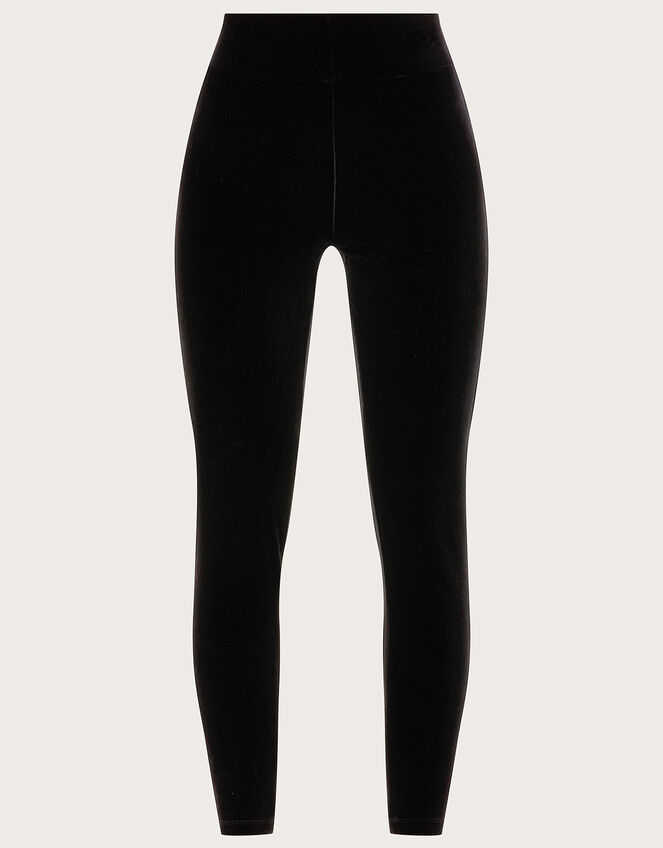 High Waisted Velvet Leggings Black | Trousers & Leggings | Monsoon UK.