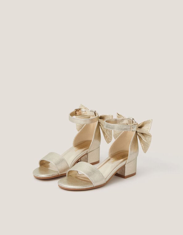 Open-Toe Bow Heels, Gold (GOLD), large