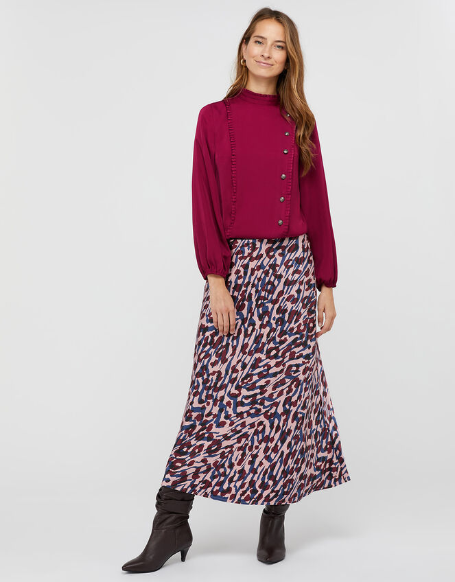 Marlow Military Satin Blouse, Purple (RASPBERRY), large