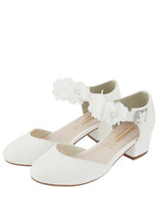 Macaroon Floral Corsage Heeled Shoes, Ivory (IVORY), large