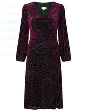 Helena Stretch Heart Devore Dress, Black (BLACK), large