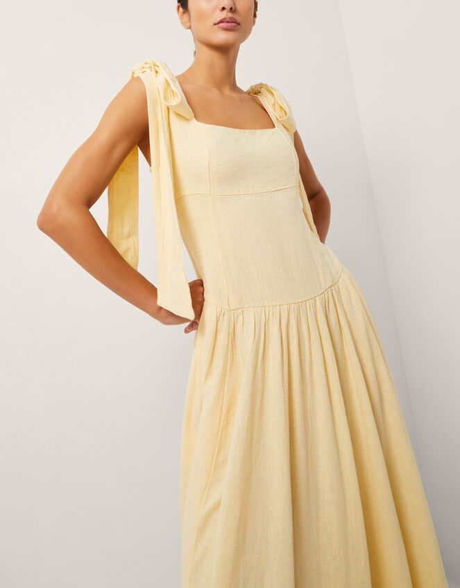 The India Edit Isabelle Drop Waist Maxi Dress, Yellow (YELLOW), large