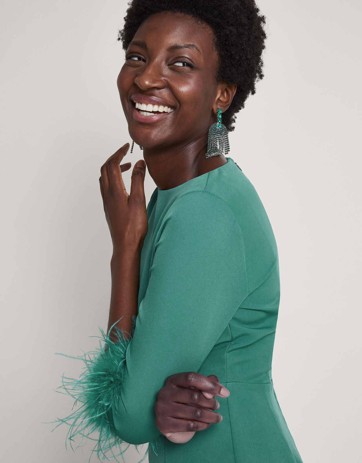 Gwen Feather Dress Green