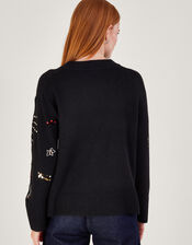 Lorna Leopard Jumper, Black (BLACK), large