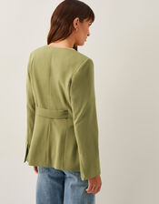 Adeline Shoulder Pad Suit Jacket, Green (GREEN), large