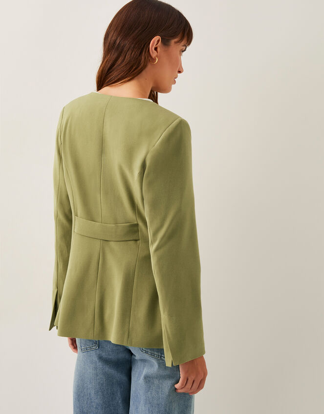 Adeline Shoulder Pad Suit Jacket, Green (GREEN), large