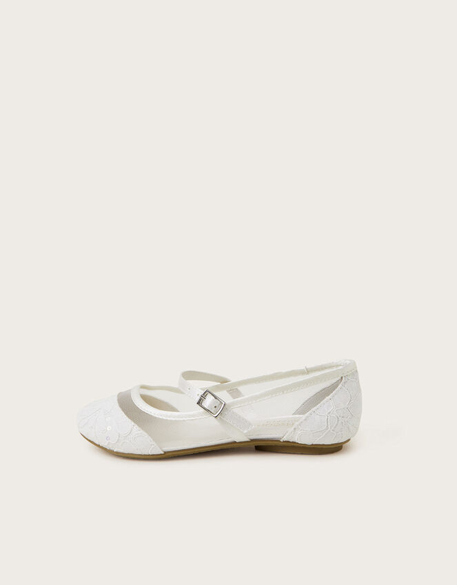 Communion Lace Ballerina Flats, White (WHITE), large