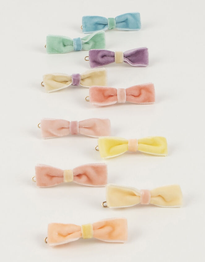 10-Pack Meri Meri Velvet Bow Clips, , large