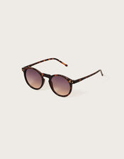 Tortoiseshell Round Sunglasses, , large