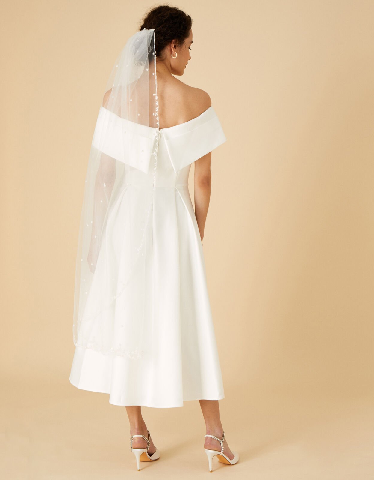 White bridal midi dress hotsell