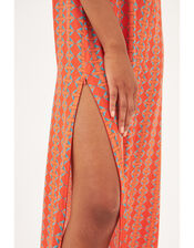 DEEBA Swing Reversible Print Dress, Orange (ORANGE), large