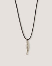 Fish Pendant Cord Necklace, , large
