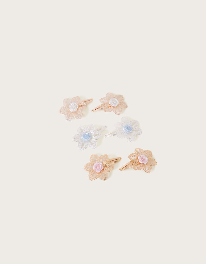 Pretty Rose Hair Clips 6 Pack