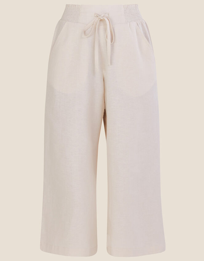 Pull On Trousers in Linen Blend, Natural (STONE), large