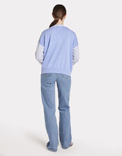 Wispr Summer Stripe V-Neck Jumper, Blue (BLUE), large