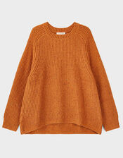 East Jiya Donegal Knit Jumper, Yellow (MUSTARD), large