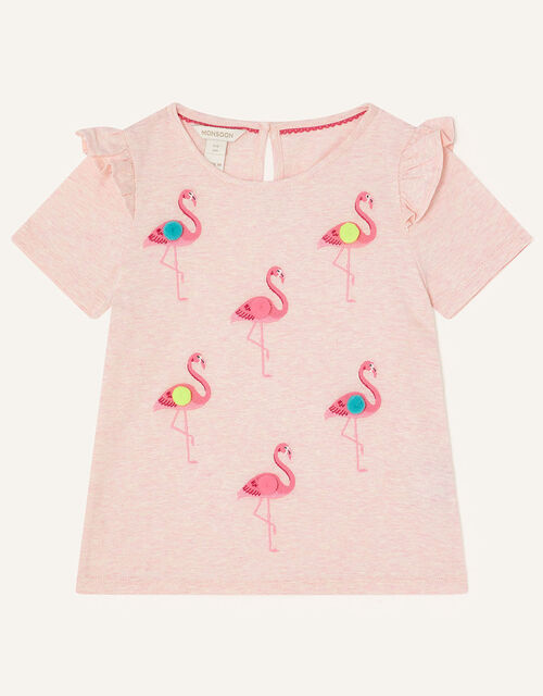 Flamingo Pom-Pom T-Shirt, Pink (PINK), large