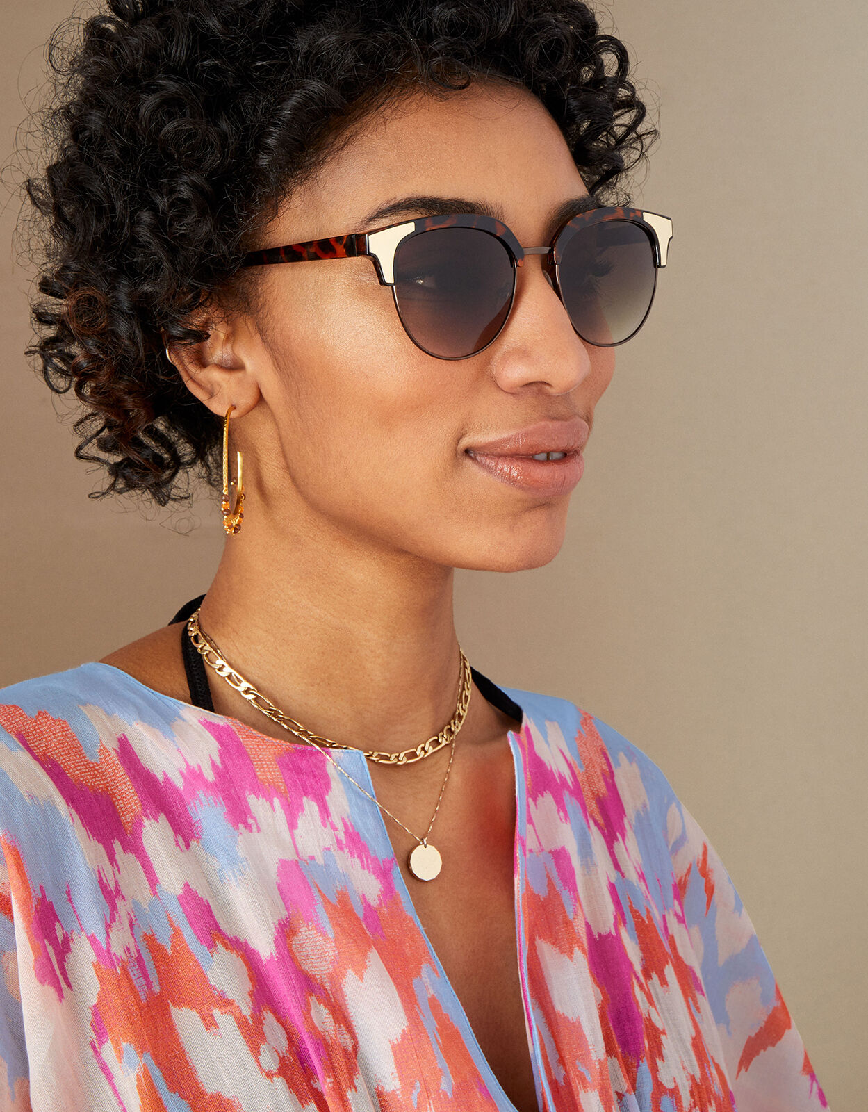 Cat eye top clubmaster sunglasses