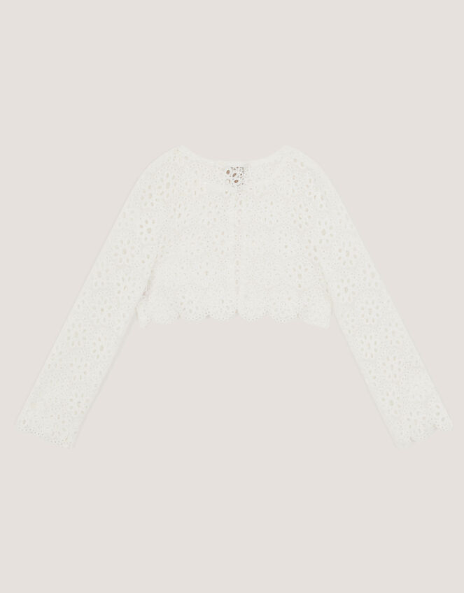 Carmela Crochet Long Sleeve Cardigan Ivory