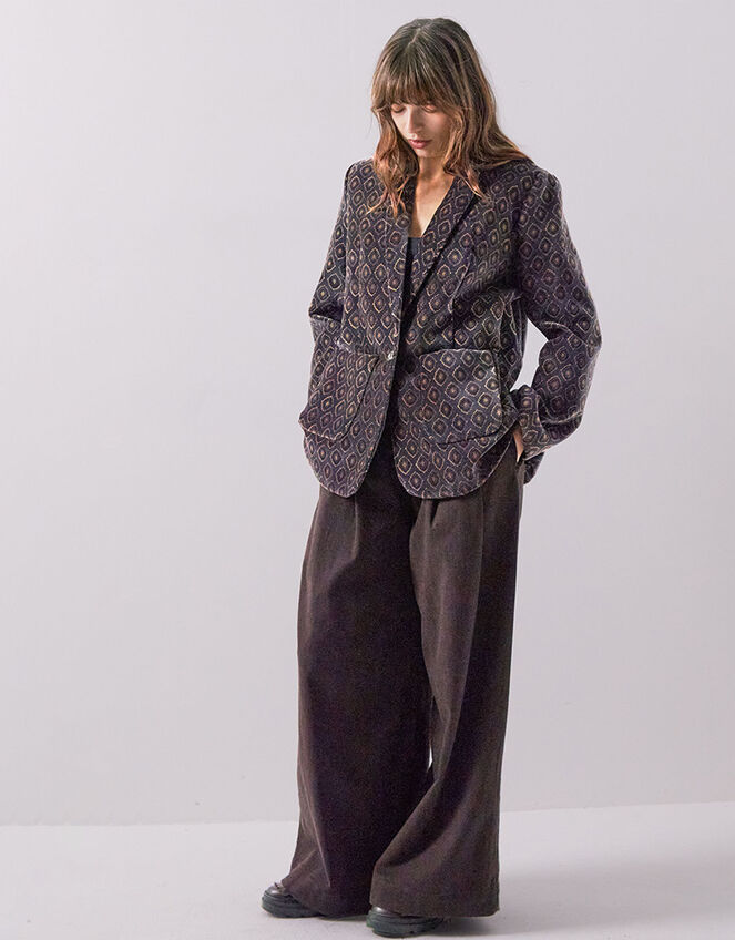 East Jesi Printed Velvet Blazer, Multi (MULTI), large