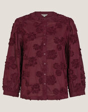 Blair Floral Appliqu&eacute; Blouse, Red (CHERRY), large