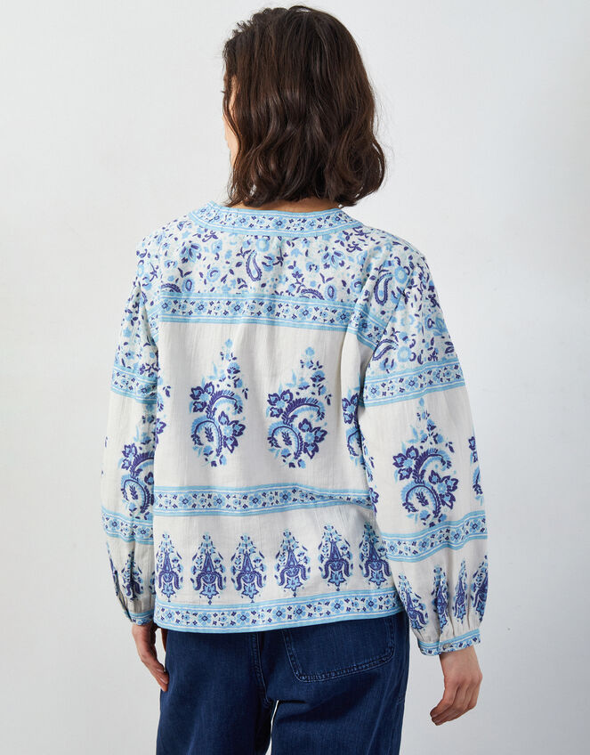 East Rita Floral Print Jacket, Blue (BLUE), large