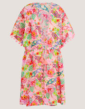 Paisley Print Pom Pom Kaftan, Pink (PINK), large