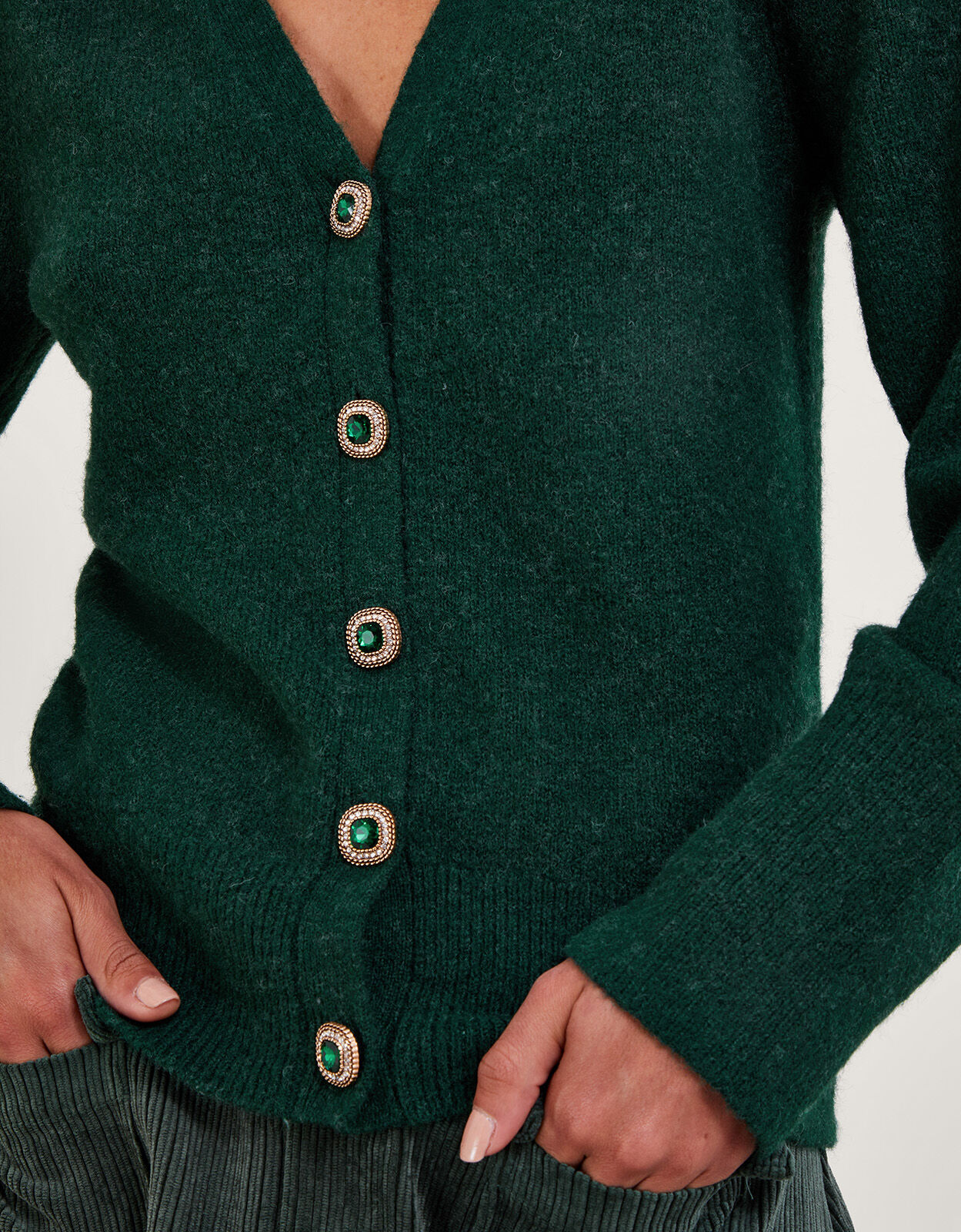 Green cardigan button 2025 up