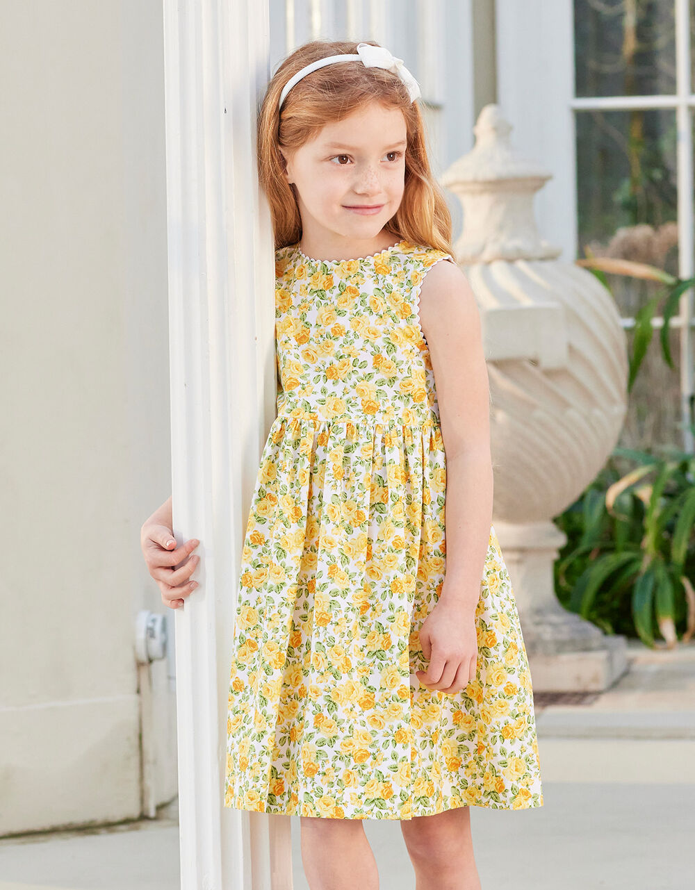 Children Girls 3-12yrs | Trotters Rose Adelina Dress Yellow - XV17492