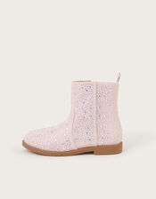 Sparkle Diamante Ankle Boots, Pink (PINK), large