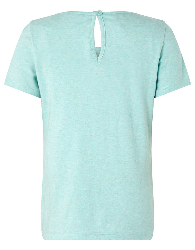 Adele Sparkle Unicorn T-Shirt in Organic Cotton, Blue (AQUA), large