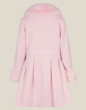 Isabella Faux Fur Collar Coat, Pink (PINK), large