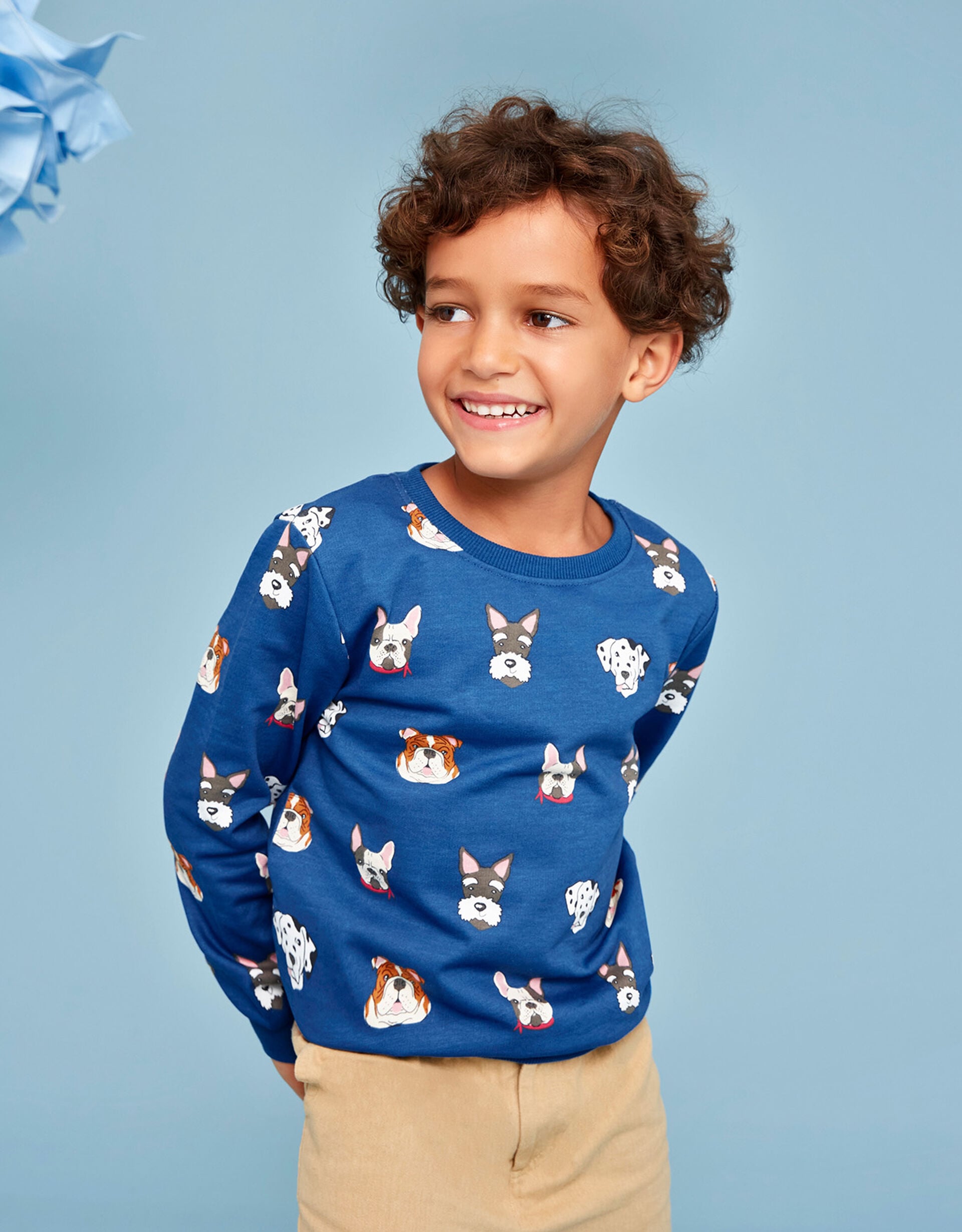 Boys Quilted Dog Pullover main image 1