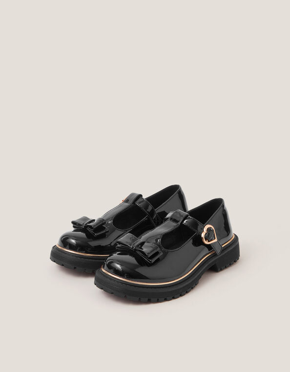 Bow Patent Mary Jane Brogues, Black (BLACK), large