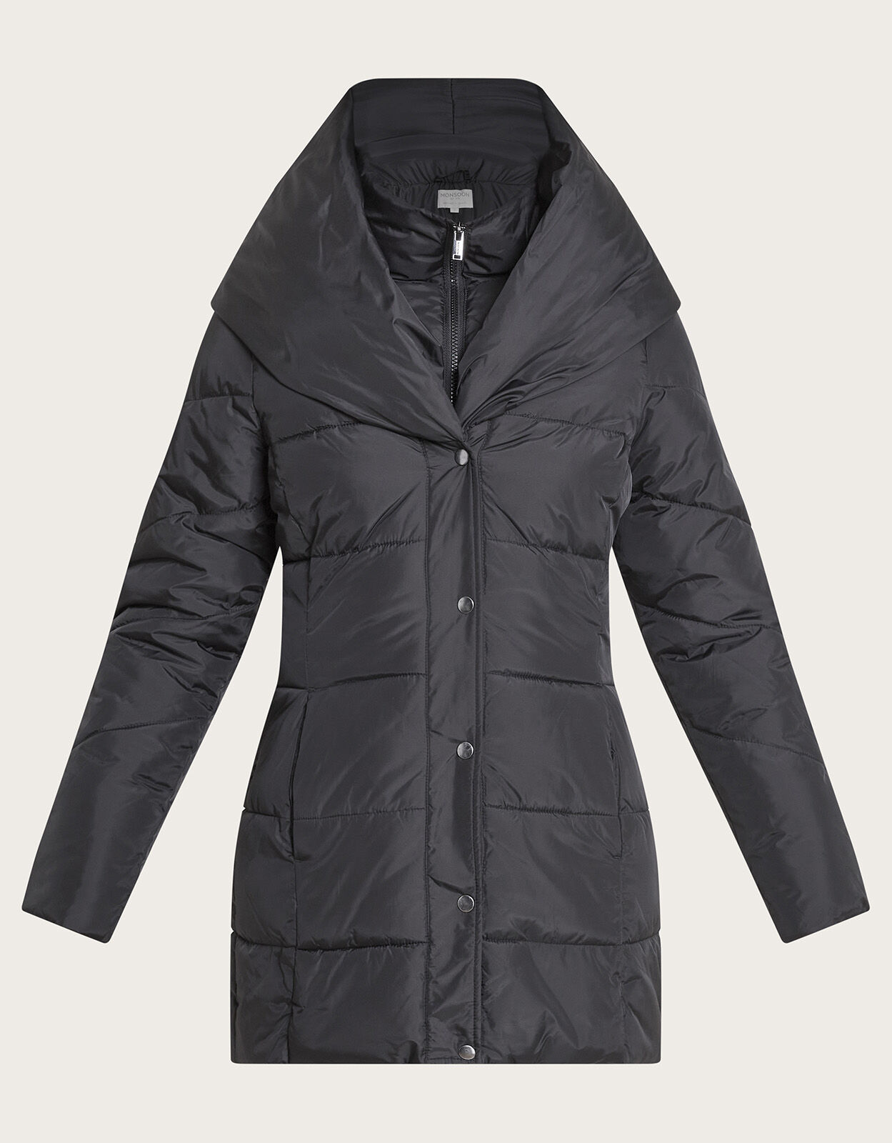 Laura Padded Short Coat in Recycled Polyester Black Women s Coats Monsoon UK