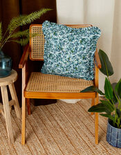 Frill Edge Floral Print Cushion, , large