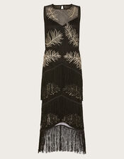 Fari Embellished Fringe Dress, Black (BLACK), large