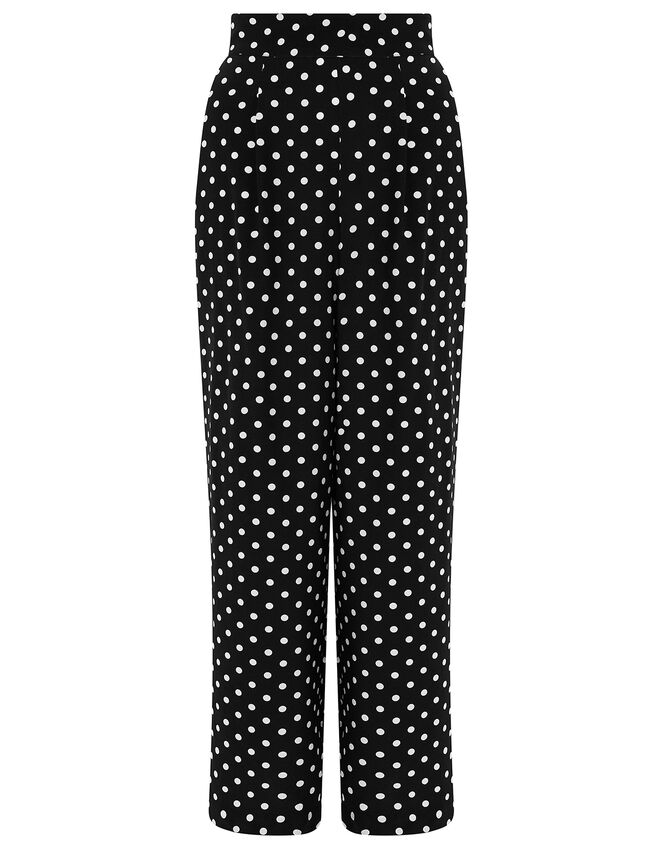 Spot Wide-Leg Trouser with LENZING™ ECOVERO™, Black (BLACK), large