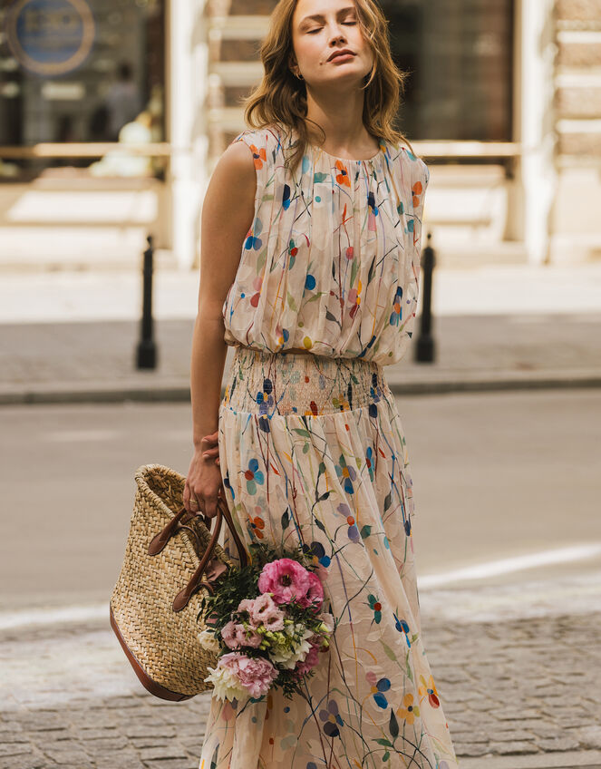 Traffic People Whispers Print Top, Cream (CREAM), large