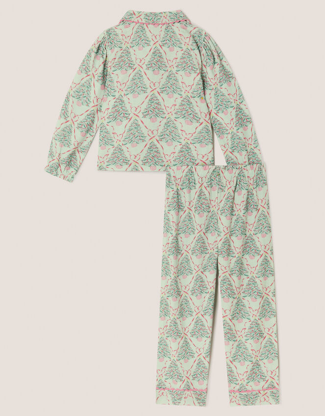 Christmas Tree Print Long Pyjamas Set, Green (GREEN), large