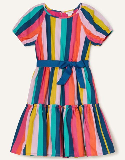 Stripe Print Tiered Dress, Multi (MULTI), large